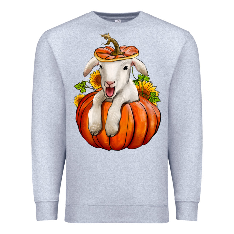 Fall Pumpkin Lamb Nancy Cooper Premium Sweatshirt by NancyCooperArtShop | Teevron