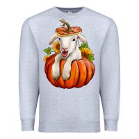 Heather Grey fall pumpkin lamb nancy cooper Premium Sweatshirt - NancyCooperArtShop