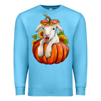 Ocean Blue fall pumpkin lamb nancy cooper Premium Sweatshirt - NancyCooperArtShop