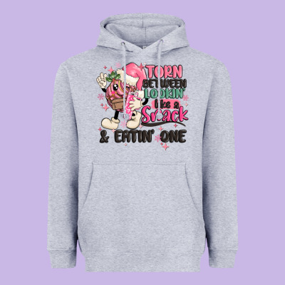 Torn Between Lookin' Like A Snack And Eatin' One Heavyweight Hoodie Designed By Maliassmallbusiness