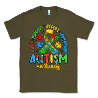 Army Green love support accept understand autism awareness Classic Tee - Artiststas