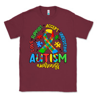 Burgundy love support accept understand autism awareness Classic Tee - Artiststas