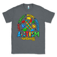 Charcoal Heather love support accept understand autism awareness Classic Tee - Artiststas