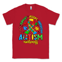 Red love support accept understand autism awareness Classic Tee - Artiststas