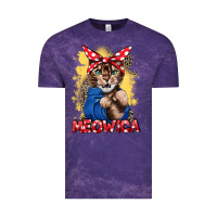 Cloud Purple Meowica 4th of july Vintage Tee - CowGirlArtShop