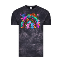 Cloud Black stitch and lilo rainbow Vintage Tee - AdoDesignShop