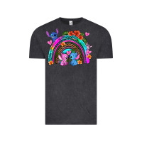 Vintage Black stitch and lilo rainbow Vintage Tee - AdoDesignShop
