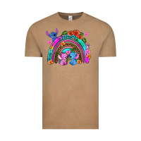 Vintage Coffee stitch and lilo rainbow Vintage Tee - AdoDesignShop