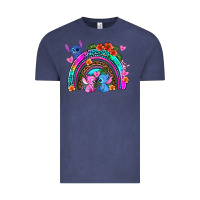Vintage Denim stitch and lilo rainbow Vintage Tee - AdoDesignShop