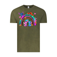 Stitch And Lilo Rainbow Vintage Tee | Teevron