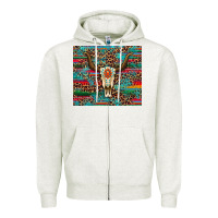 Oatmeal Heather western serape leopard bull skull turquoise tumbler Zipper Hoodie - Artiststas