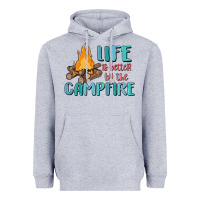 Heather Grey life is better by the campfire Heavyweight Hoodie - MaliasSmallBusiness