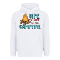 White life is better by the campfire Heavyweight Hoodie - MaliasSmallBusiness