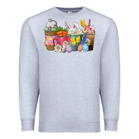 Heather Grey Easter coffee cups Premium Sweatshirt - NancyCooperArtShop