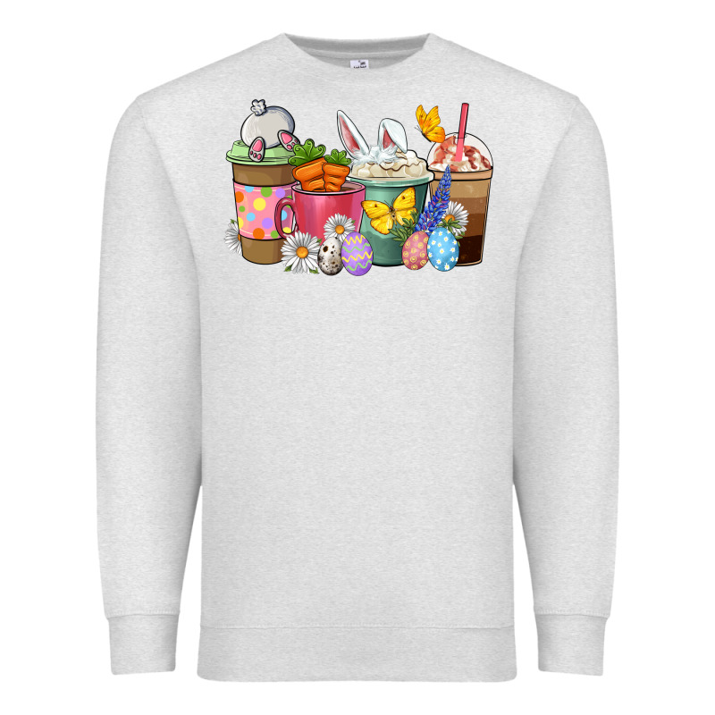 Easter Coffee Cups Premium Sweatshirt by NancyCooperArtShop | Teevron