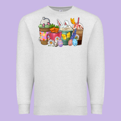 Easter Coffee Cups Premium Sweatshirt Designed By Nancycooperartshop