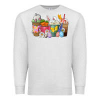 Oatmeal Heather Easter coffee cups Premium Sweatshirt - NancyCooperArtShop