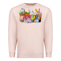 Pale Pink Easter coffee cups Premium Sweatshirt - NancyCooperArtShop