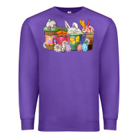 Purple Easter coffee cups Premium Sweatshirt - NancyCooperArtShop
