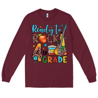 Burgundy ready to rock 4th grade Long Sleeve Tee - JahusDesignShop