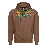 Chestnut western coop animals rooster sunflowers cowhide wooden serape glitter Zipper Hoodie - Artiststas