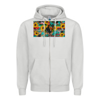 Dove Grey western coop animals rooster sunflowers cowhide wooden serape glitter Zipper Hoodie - Artiststas