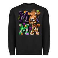 Black Mama Cow Halloween Heavyweight Sweatshirt - texasbilliewilder