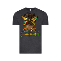 Vintage Black juneteenth black woman messy bun Vintage Tee - HRA Design Shop