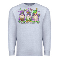 Heather Grey mardi gras gnomes Premium Sweatshirt - MaliasSmallBusiness