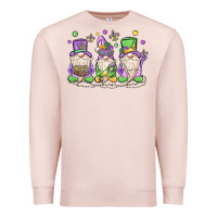 Pale Pink mardi gras gnomes Premium Sweatshirt - MaliasSmallBusiness