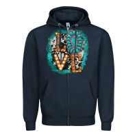 Navy love western Zipper Hoodie - AdoDesignShop