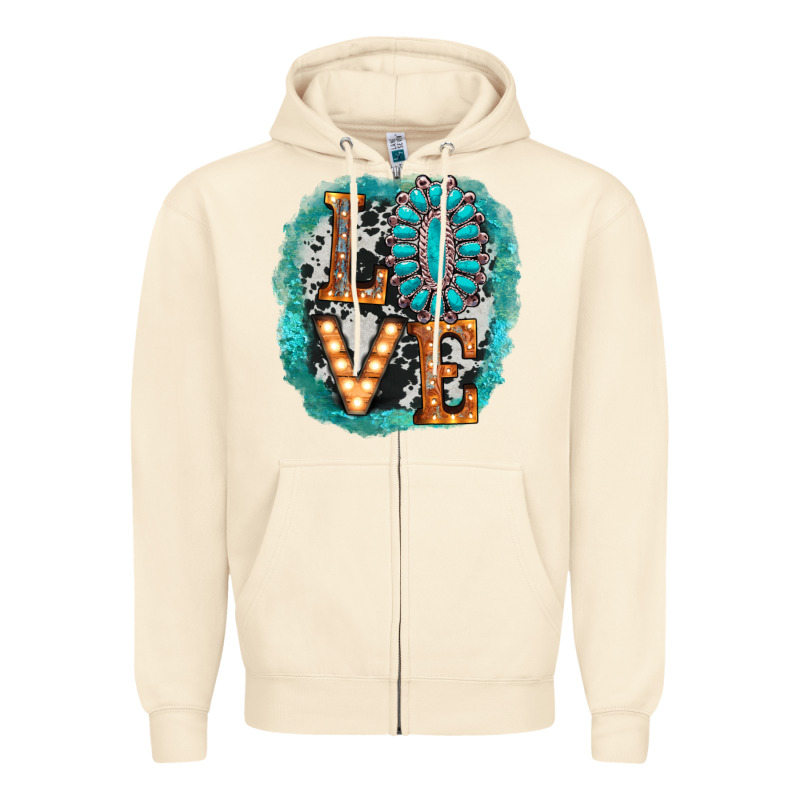 Love Western Zipper Hoodie by AdoDesignShop | Teevron