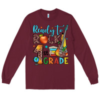 Burgundy ready to rock 1st grade Long Sleeve Tee - JahusDesignShop