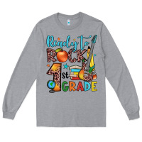 Heather Grey ready to rock 1st grade Long Sleeve Tee - JahusDesignShop