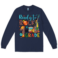 Navy ready to rock 1st grade Long Sleeve Tee - JahusDesignShop