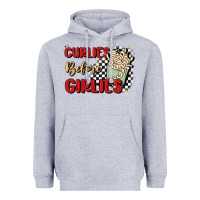Heather Grey curlies before girlies Heavyweight Hoodie - MaliasSmallBusiness
