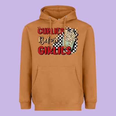 Curlies Before Girlies Heavyweight Hoodie Designed By Maliassmallbusiness