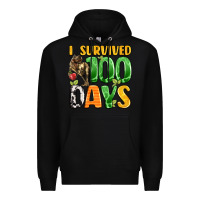Black dinosaur 100day celebration Premium Hoodie - LillyAllenDesigns