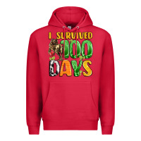 Cardinal dinosaur 100day celebration Premium Hoodie - LillyAllenDesigns