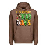 Chestnut dinosaur 100day celebration Premium Hoodie - LillyAllenDesigns
