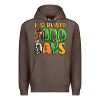 Coffee dinosaur 100day celebration Premium Hoodie - LillyAllenDesigns