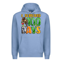 Colony Blue dinosaur 100day celebration Premium Hoodie - LillyAllenDesigns