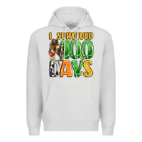Dove Grey dinosaur 100day celebration Premium Hoodie - LillyAllenDesigns