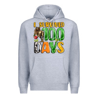Heather Grey dinosaur 100day celebration Premium Hoodie - LillyAllenDesigns