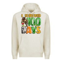 Oatmeal Heather dinosaur 100day celebration Premium Hoodie - LillyAllenDesigns
