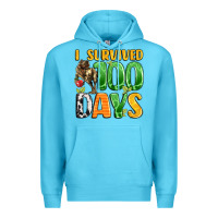 Ocean Blue dinosaur 100day celebration Premium Hoodie - LillyAllenDesigns