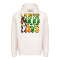 Pale Pink dinosaur 100day celebration Premium Hoodie - LillyAllenDesigns