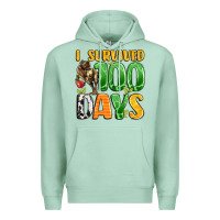 Seafoam dinosaur 100day celebration Premium Hoodie - LillyAllenDesigns