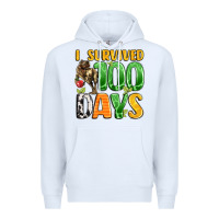 White dinosaur 100day celebration Premium Hoodie - LillyAllenDesigns