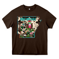 Chocolate Brown arkansas map Heavy Core Tee - RacoonDesign